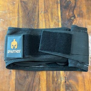 Sparthos Back Support Belt Lower Lumbar Brace with Removable Pad Black Medium